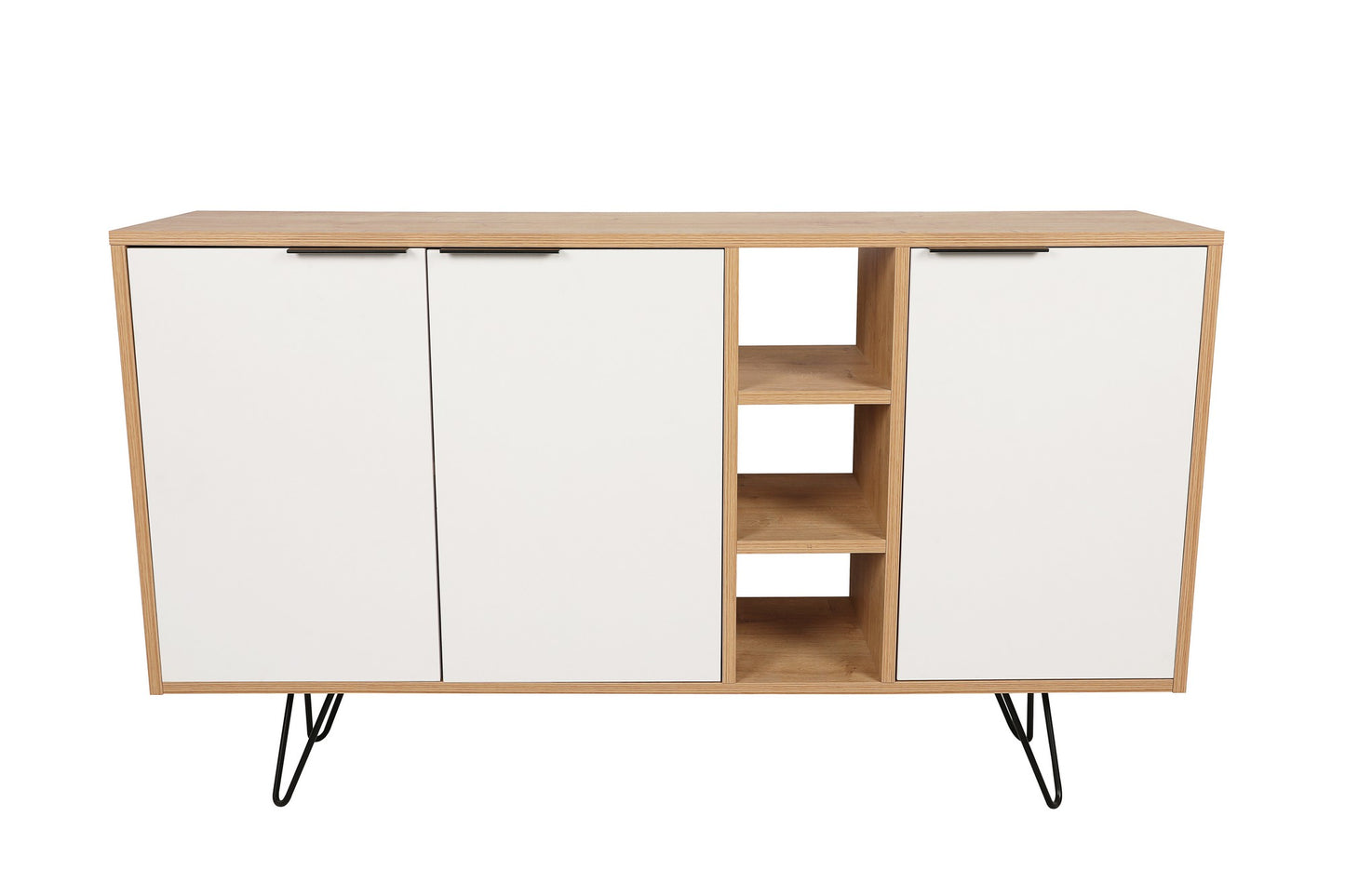 Komoda, hrastBijela boja, Clara Console - Oak, White