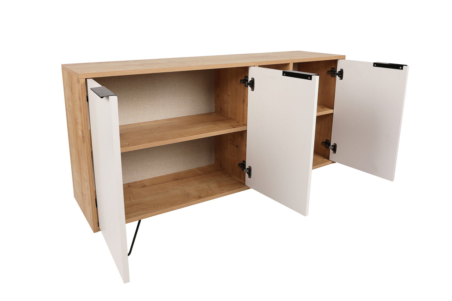 Komoda, hrastBijela boja, Clara Console - Oak, White