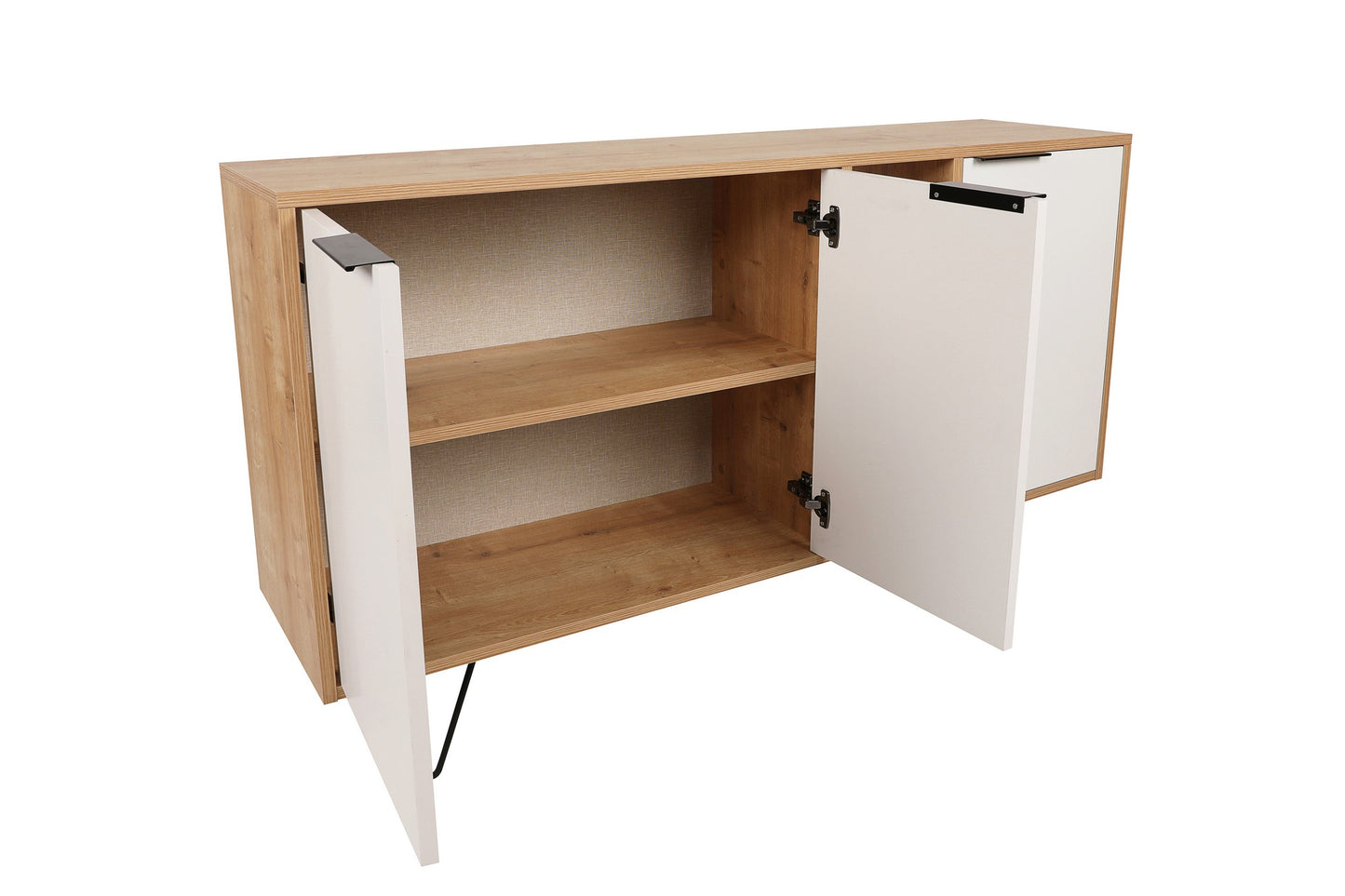 Komoda, hrastBijela boja, Clara Console - Oak, White