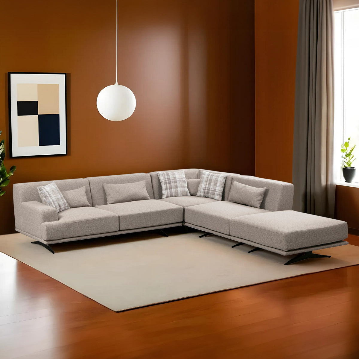 Kutna garnitura BENTLEY CORNER L3, krem, Bentley Corner (L3-C-O1-PUF)