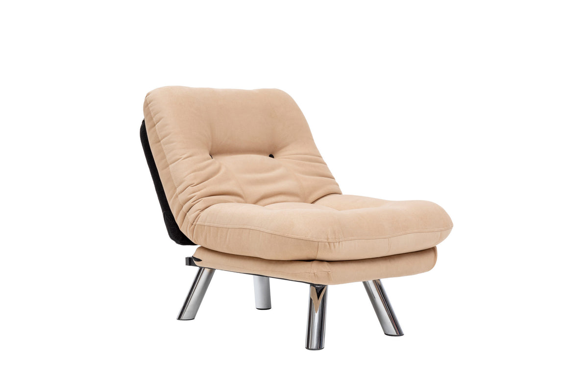 Fotelja na izvlačenje, krem, Misa Small Solo - Cream