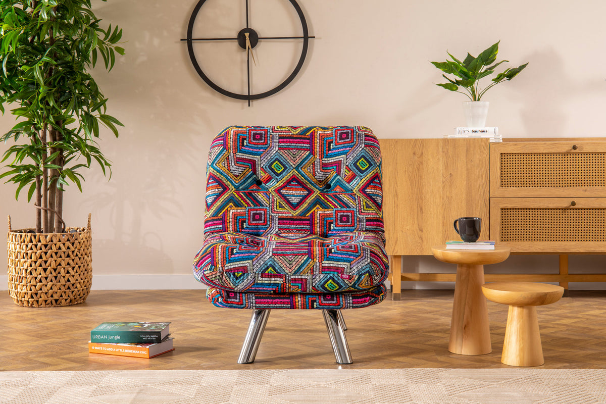 Fotelja na razvlačenje, Višebojno, Misa Small Solo - Patchwork