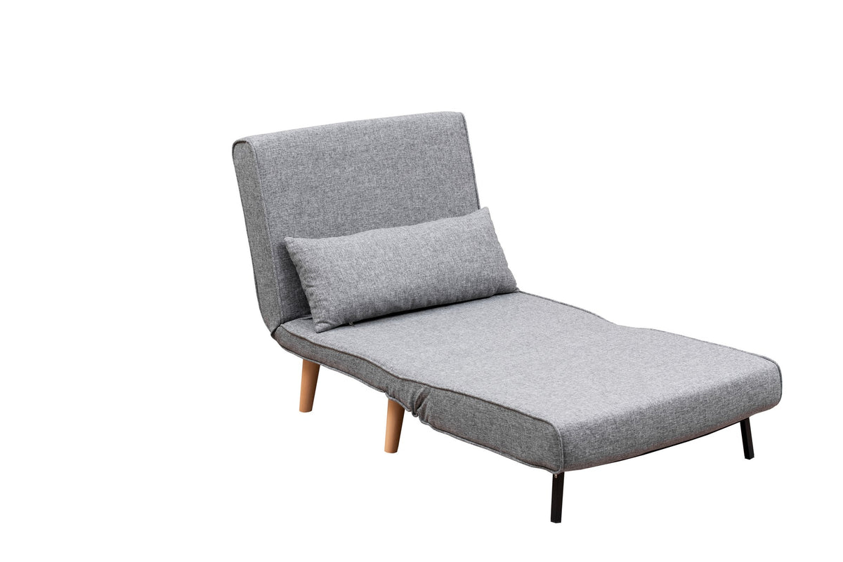 Fotelja na izvlačenje, Svijetlosiva, Folde Single - Light Grey