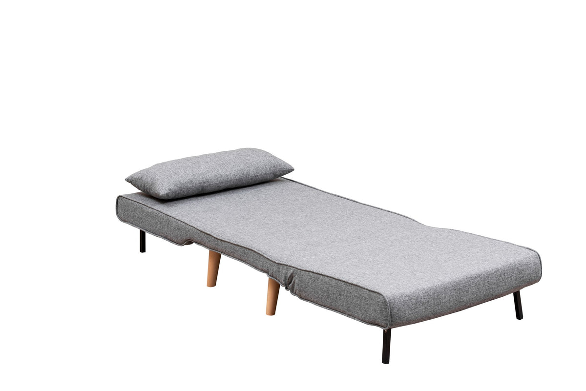 Fotelja na izvlačenje, Svijetlosiva, Folde Single - Light Grey