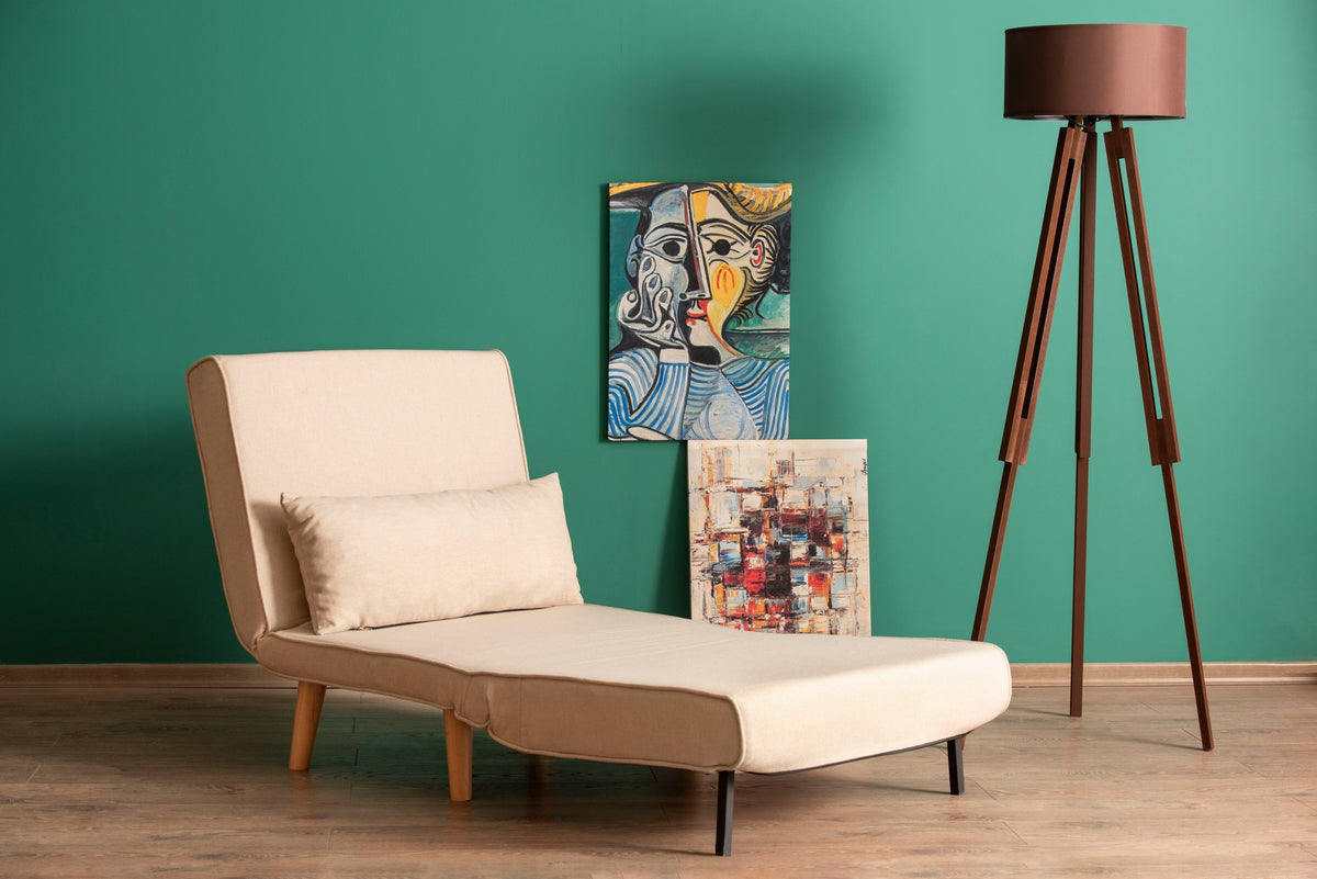 Fotelja na izvlačenje, krem, Folde Single - Cream