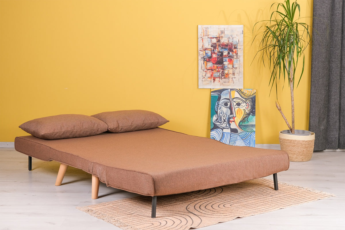 Dvosjed na razvlačenje, smeđa, Fold 2-Seater - Brown