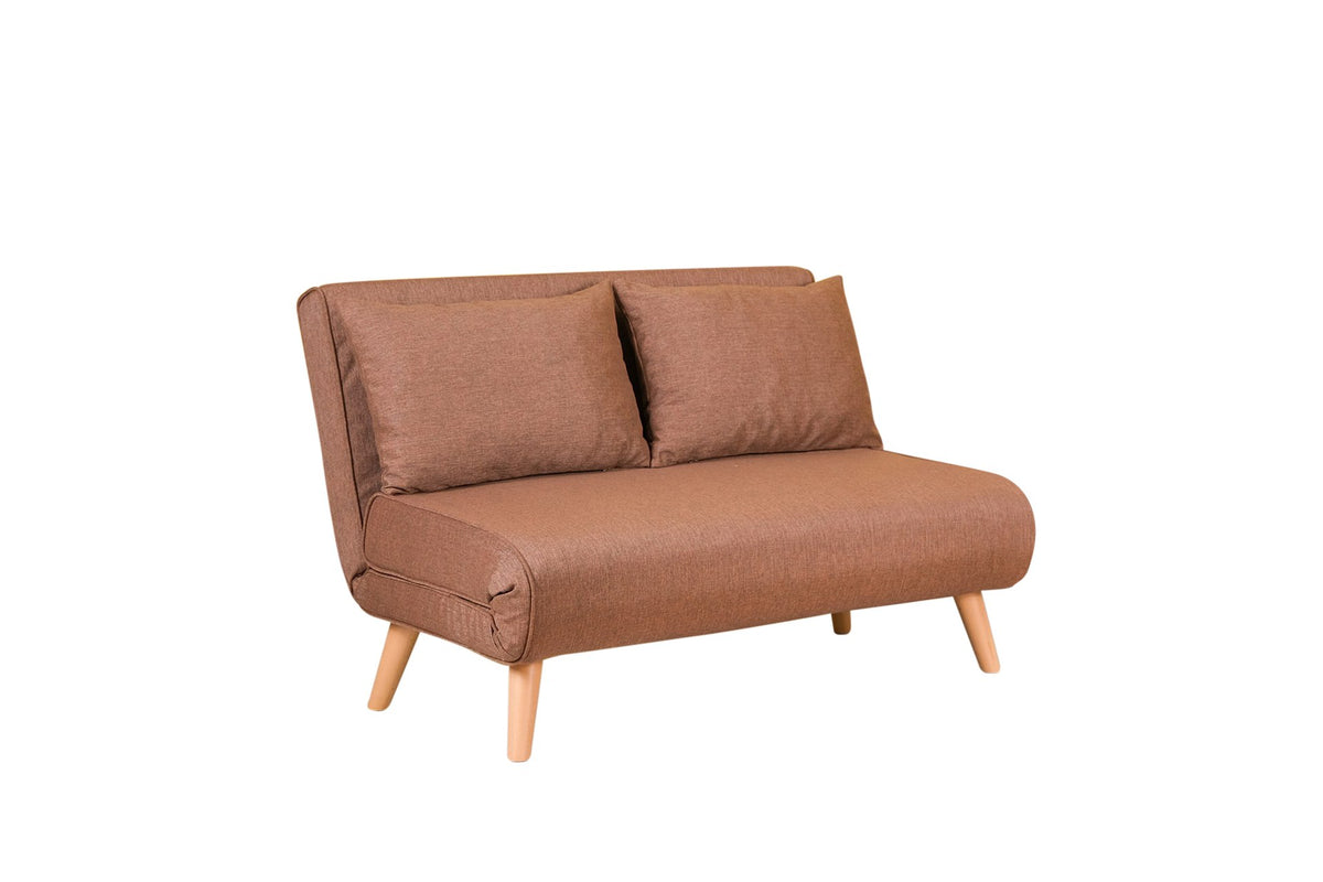 Dvosjed na razvlačenje, smeđa, Fold 2-Seater - Brown