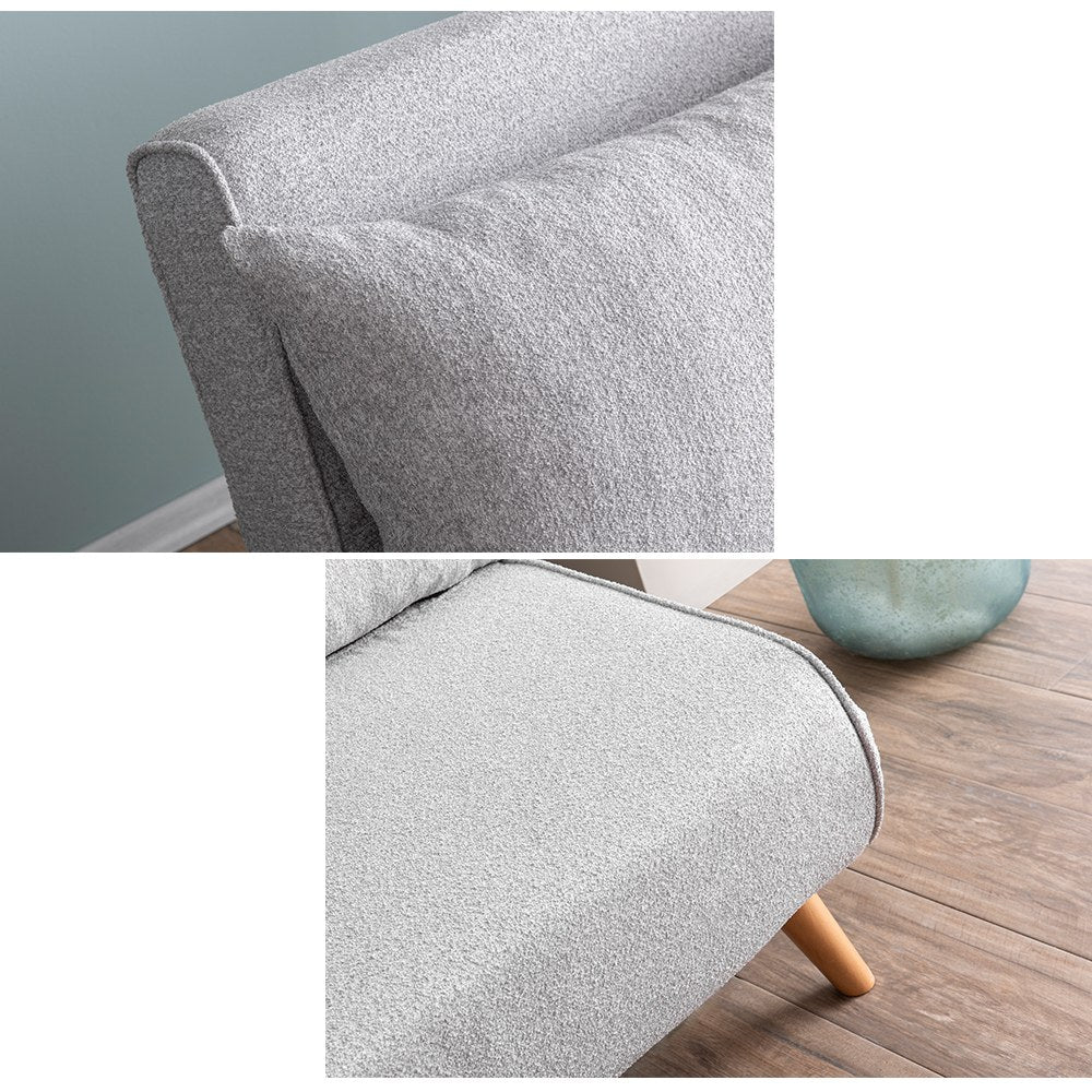 Dvosjed, Folde 2-Seater - Teddy tkanina - Siva