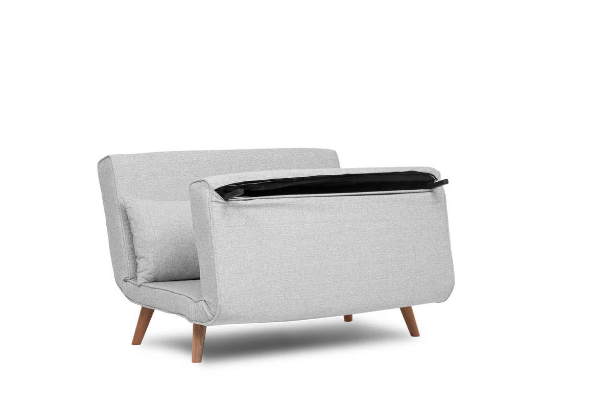 Dvosjed, Folde 2-Seater - Teddy tkanina - Siva
