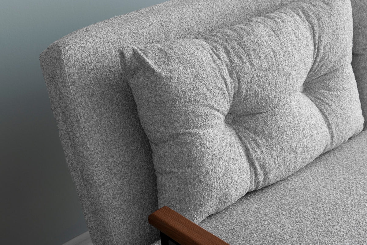 Dvosjed, Sando dvosjedni sofa - Teddy tkanina - Siva