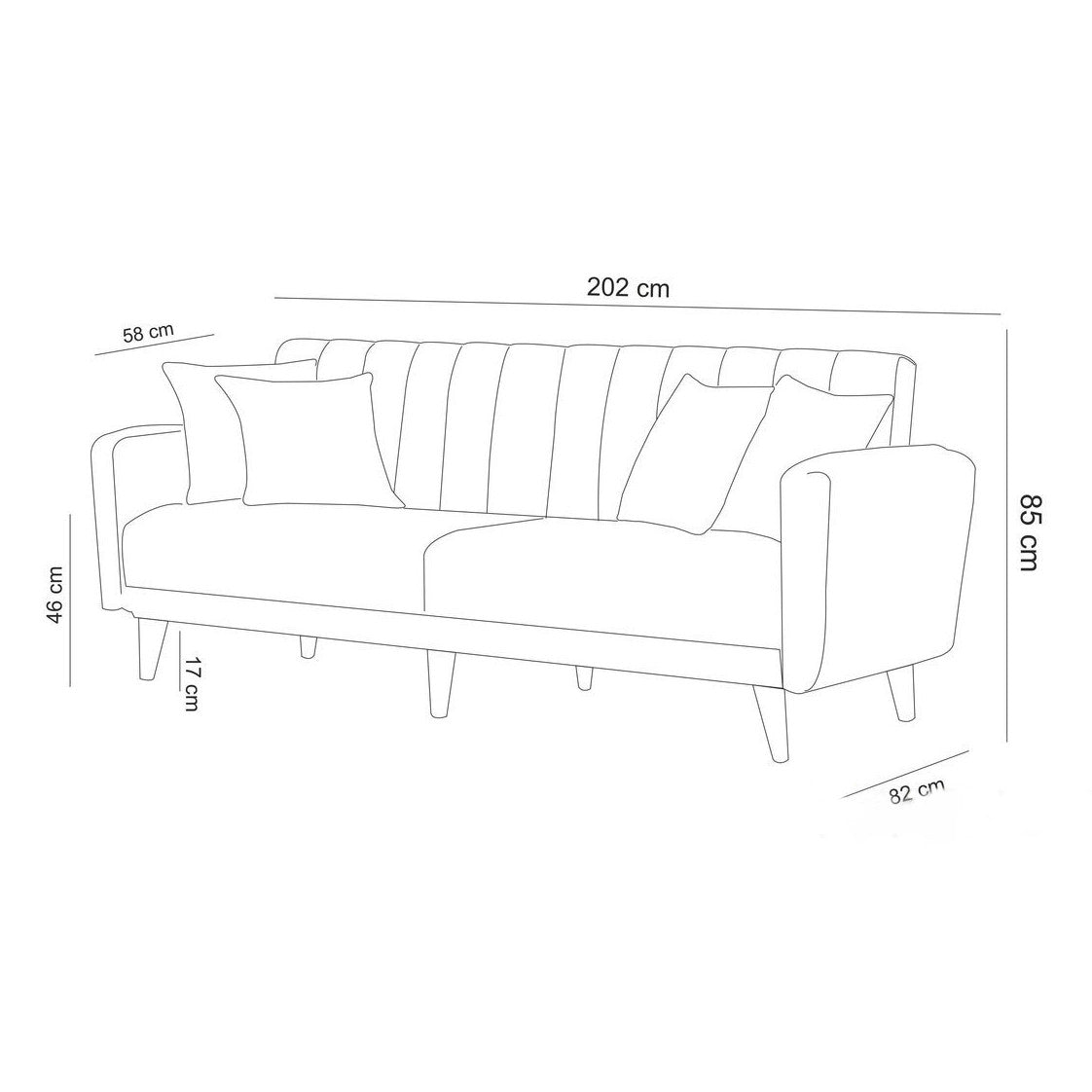 Sofa-Krevet Set 517, Antracit