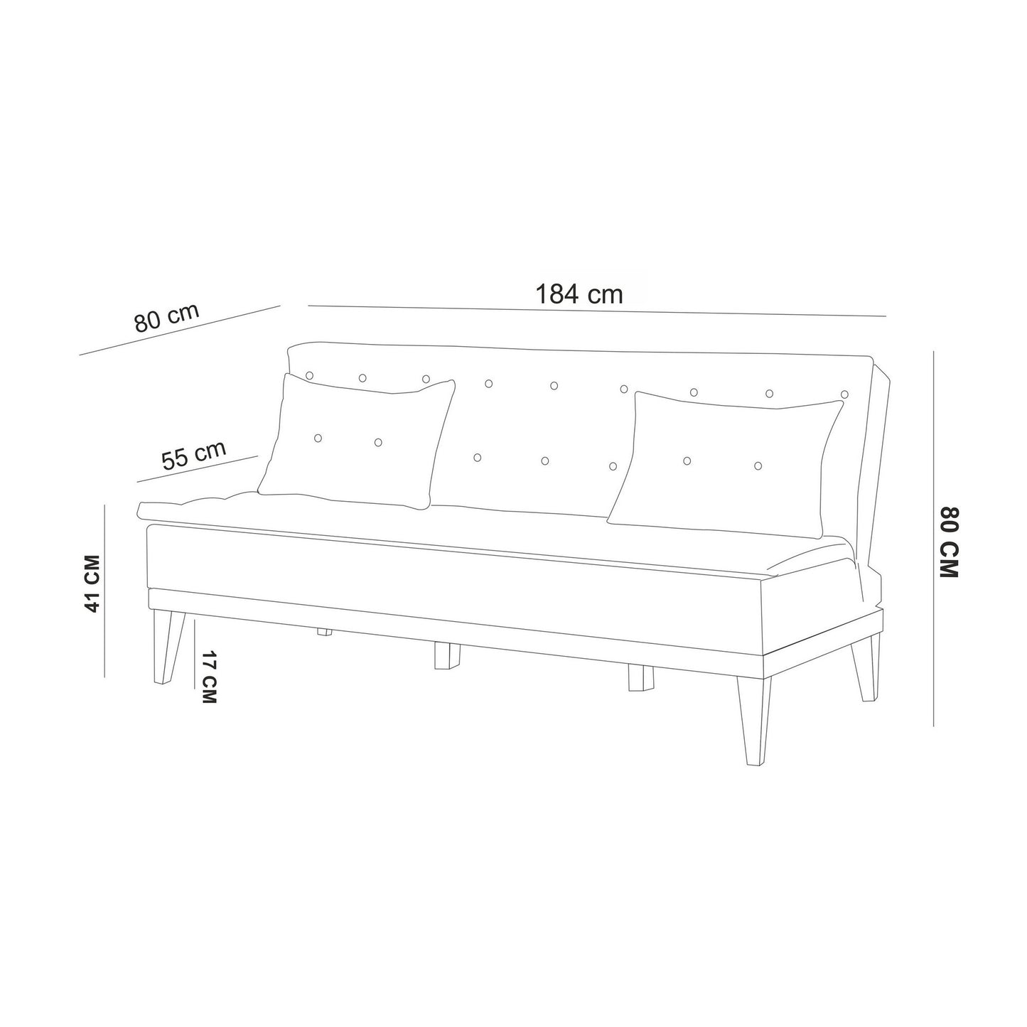 Komplet sofa-krevet 739, Antracit