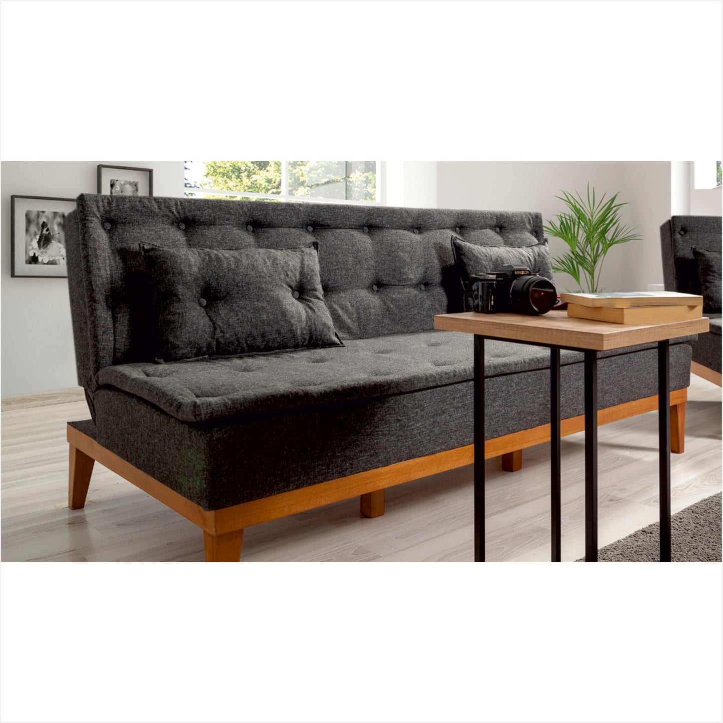 Komplet sofa-krevet 739, Antracit