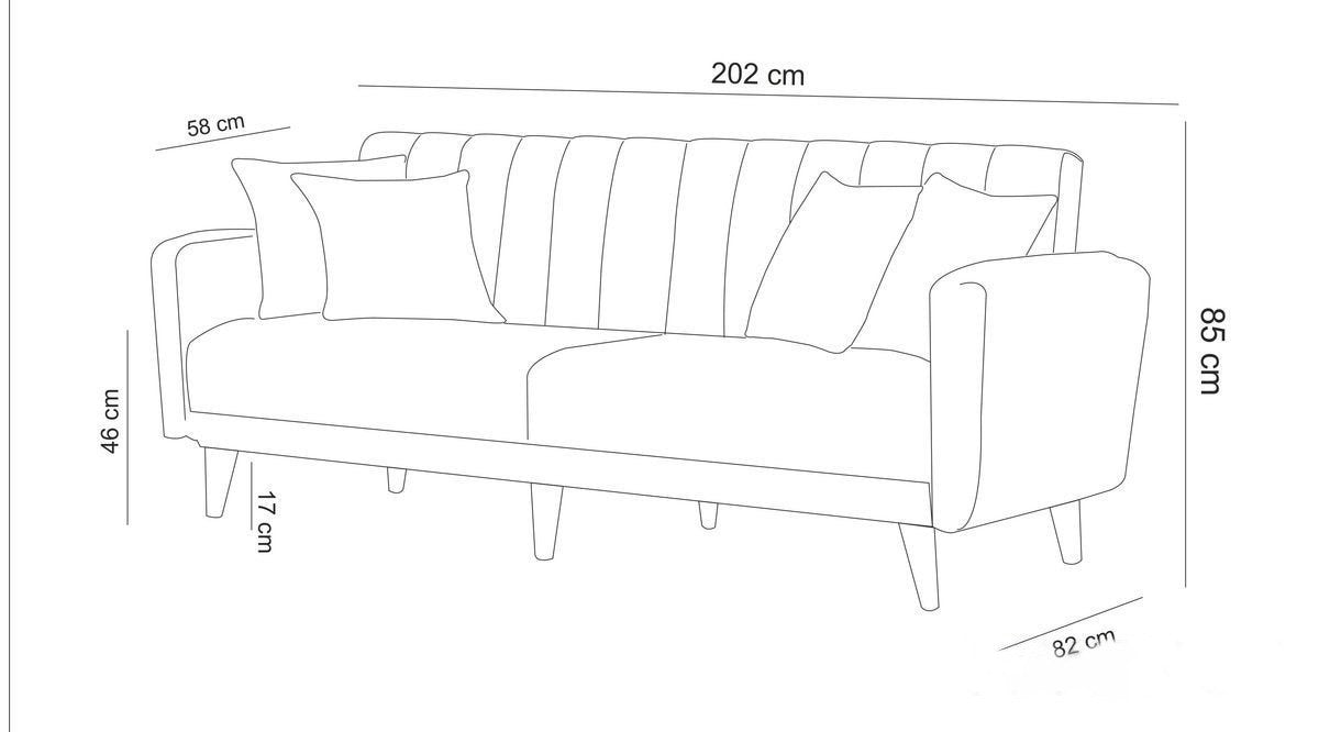 Sofa-Krevet Set 428, Siva