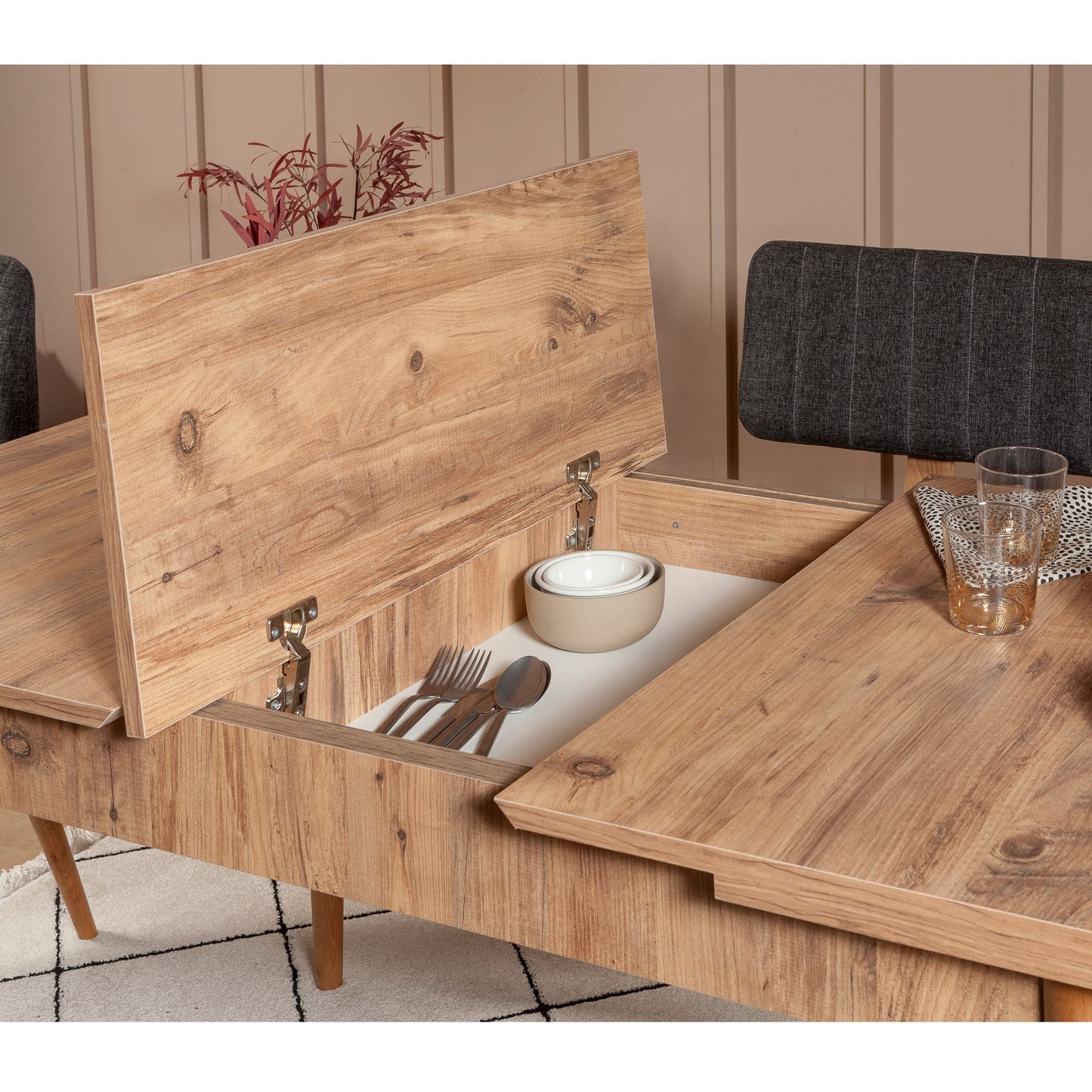 Set stolova i stolica (5 komada), Atlantski bor Antracit, Vina 1053 - Anthracite, Atlantic