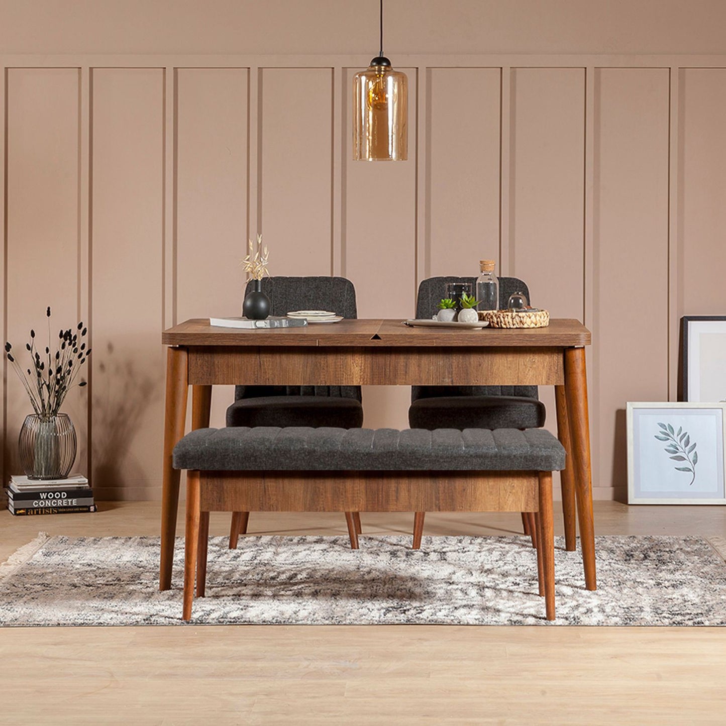 Klupa, Orah Antracit, Vina 1053 - 1 - Anthracite, Walnut