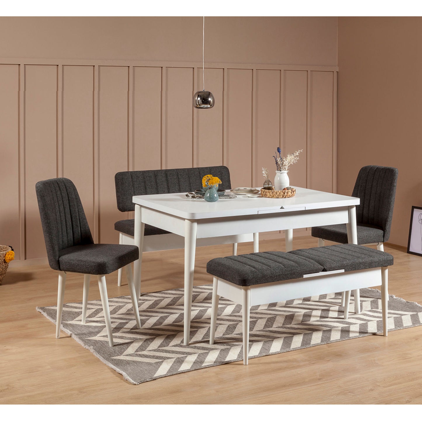 Klupa, Bijela boja Antracit, Vina 1053 - 1 - Anthracite, White