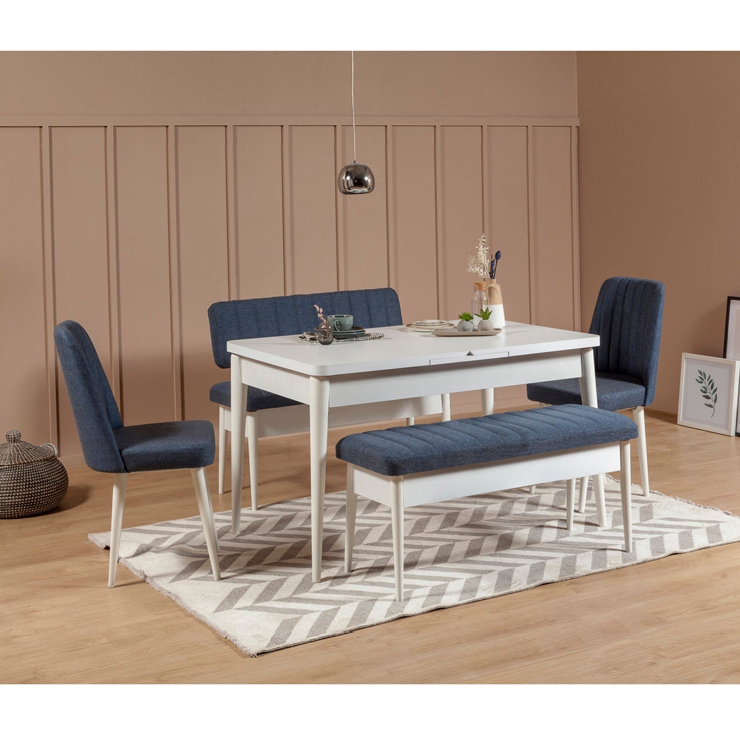 Klupa, Bijela boja Tamno plava, Vina 1048 - 1 - Dark Blue, White
