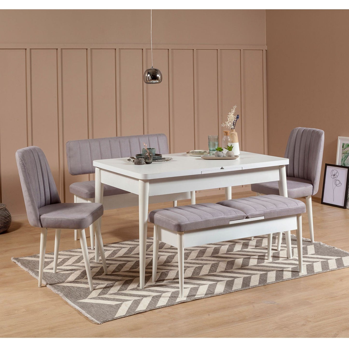 Klupa, Bijela boja Soho, Vina 0701 - 1 - Soho, White