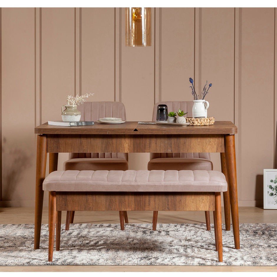 Klupa, Orah Kamen, Vina Bench - Walnut, Stone