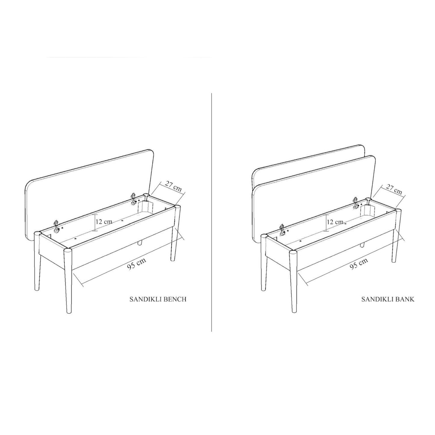 Klupa, Orah Kamen, Vina Bench - Walnut, Stone