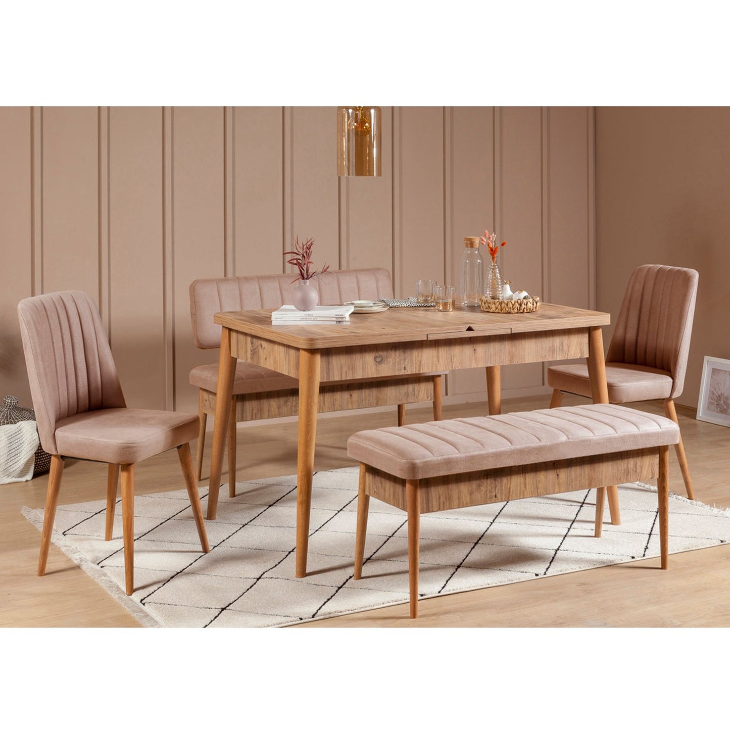 Set stolova i stolica (5 komada), Atlantski bor Kamen, Vina - Atlantic Pine