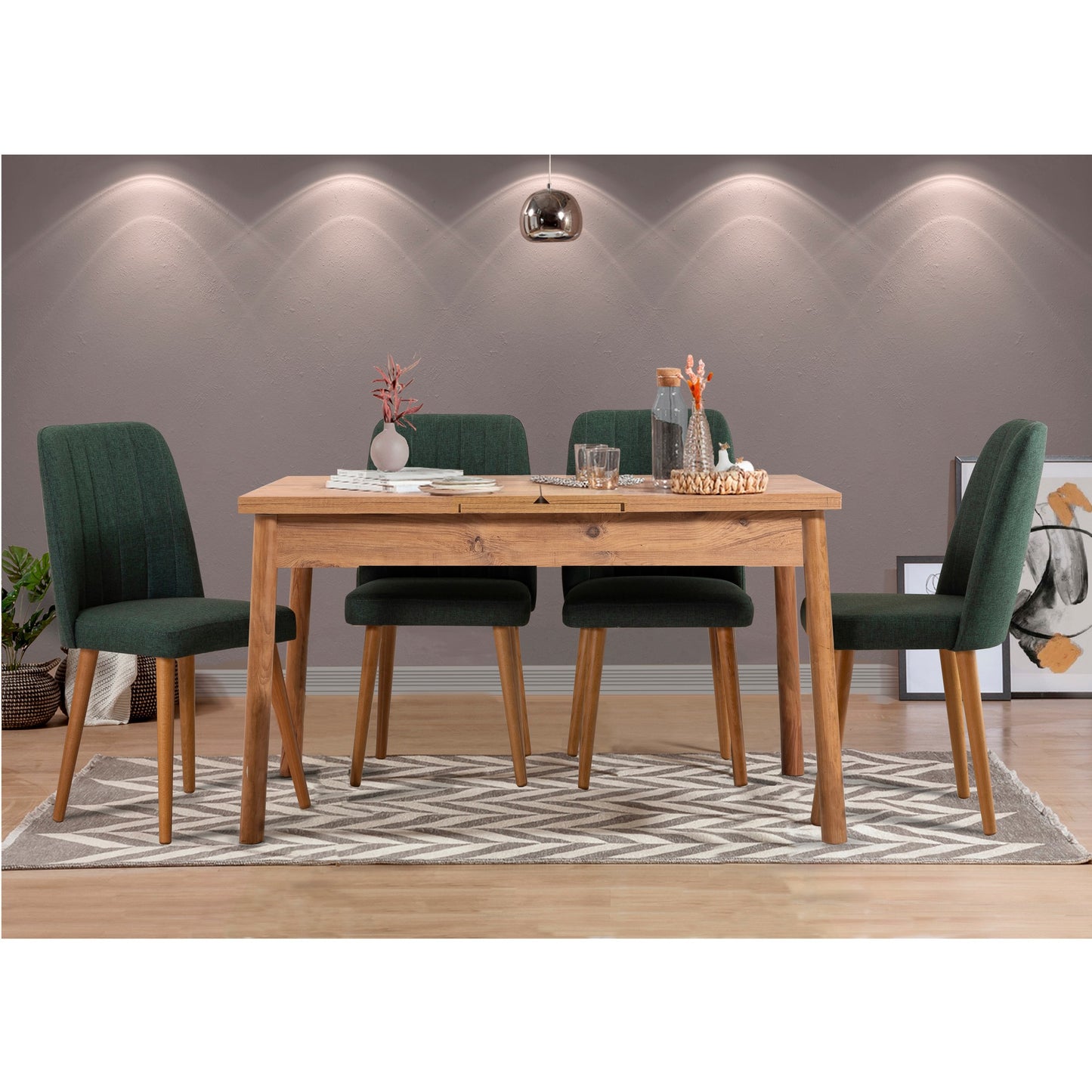 Set stolova i stolica (5 komada), Atlantski bor zelena, Santiago 1070 - 1 A