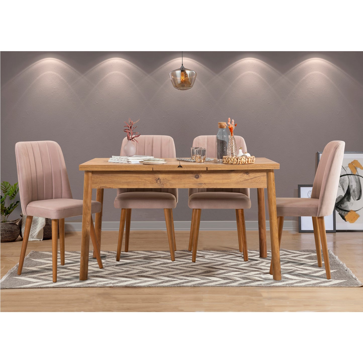 Set stolova i stolica (5 komada), Atlantski bor Kamen, Santiago 0900 - 1 A