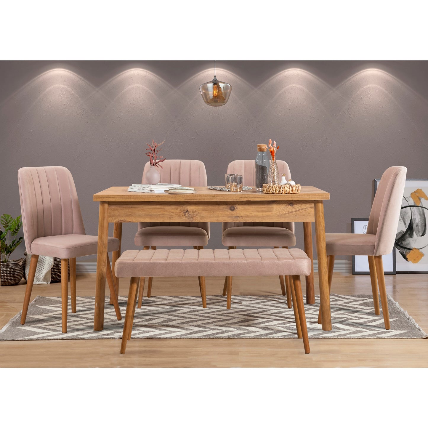 Set stolova i stolica (6 komada), Atlantski bor Kamen, Costa 0900 - 2 A