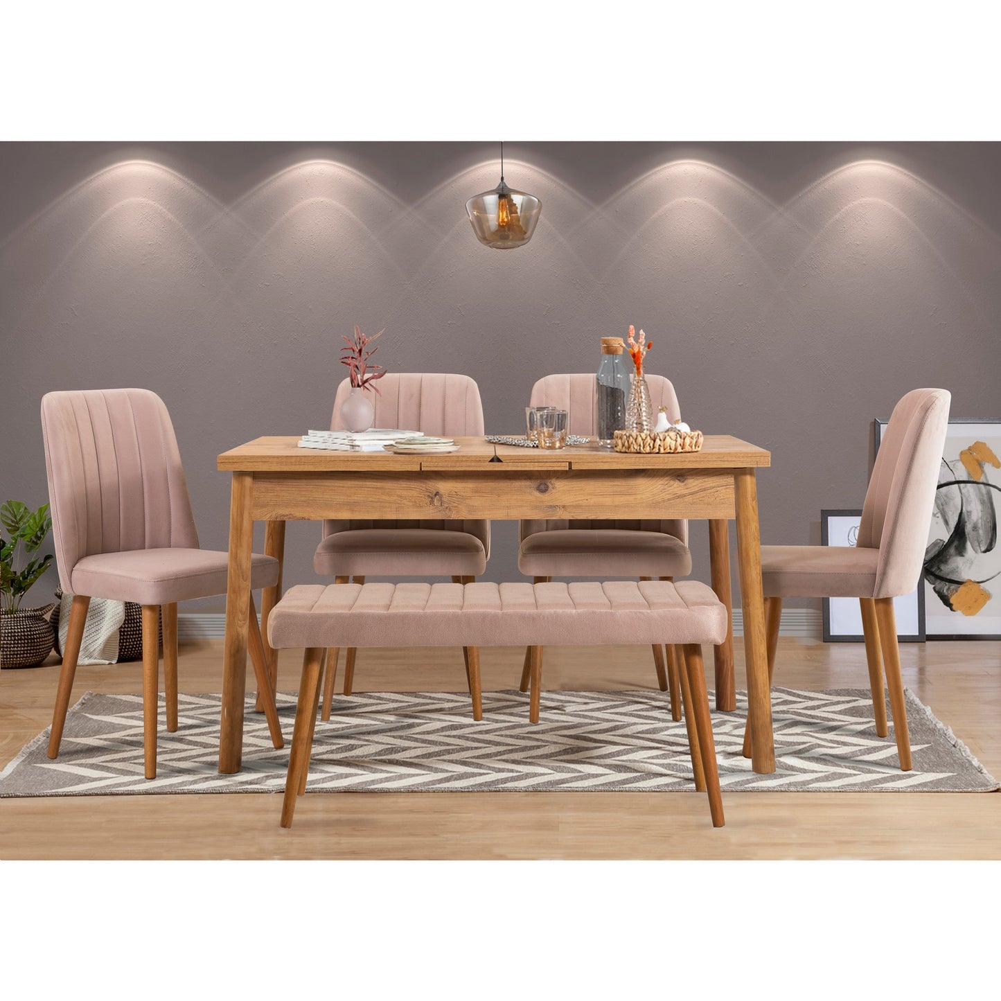 Set stolova i stolica (6 komada), Atlantski bor Kamen, Santiago 0900 - 2 A