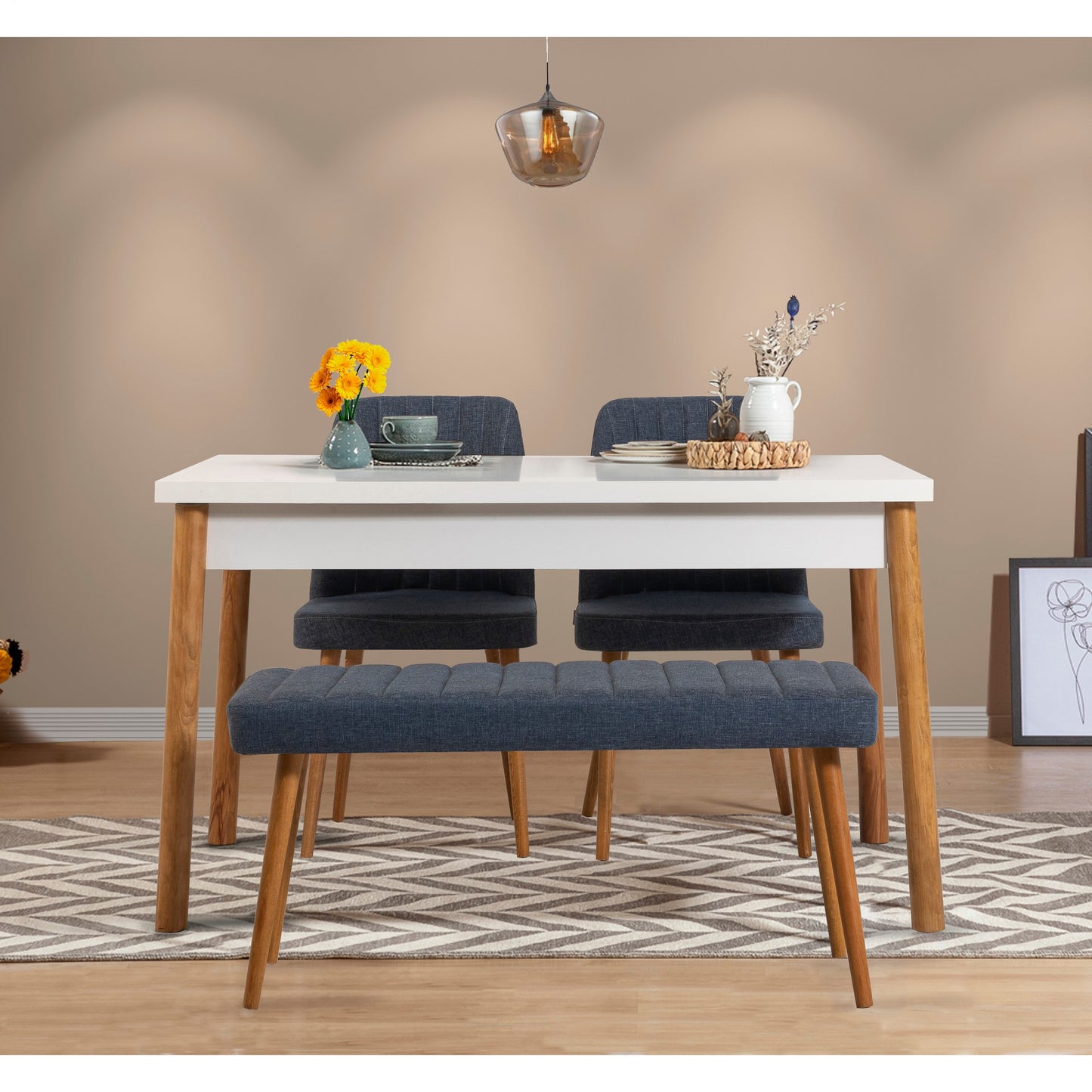 Set stolova i stolica (4 komada), Atlantski bor Mornarsko plava, Costa 1048 - 3 AB