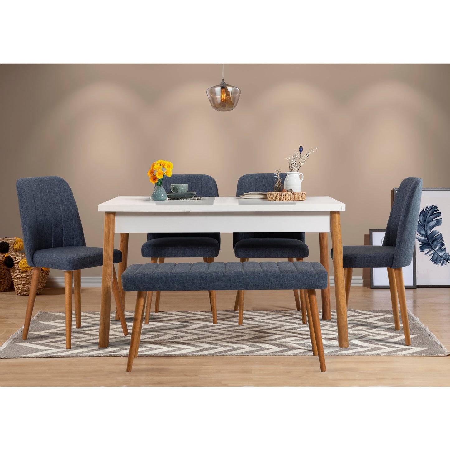 Set stolova i stolica (6 komada), Atlantski bor Mornarsko plava, Costa 1048 - 2 AB