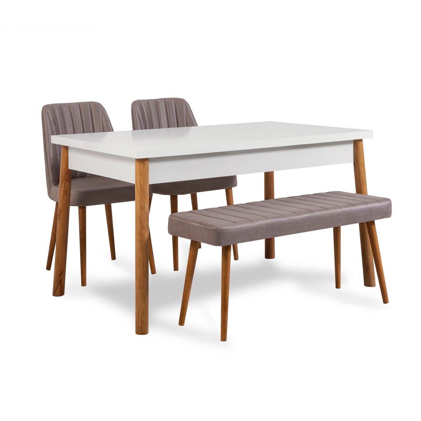 Set stolova i stolica (4 komada), Atlantski bor Bijela boja Sivo, Costa 0701 - 3 AB