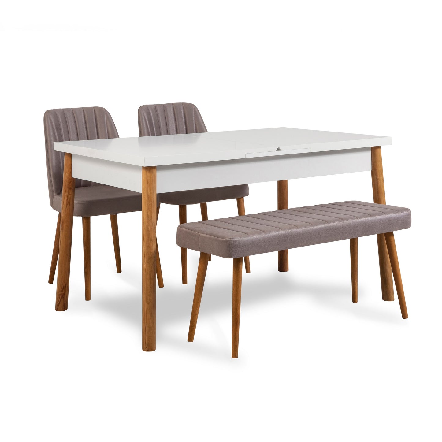 Set stolova i stolica (4 komada), Atlantski bor Bijela boja Sivo, Santiago 0701 - 3 AB