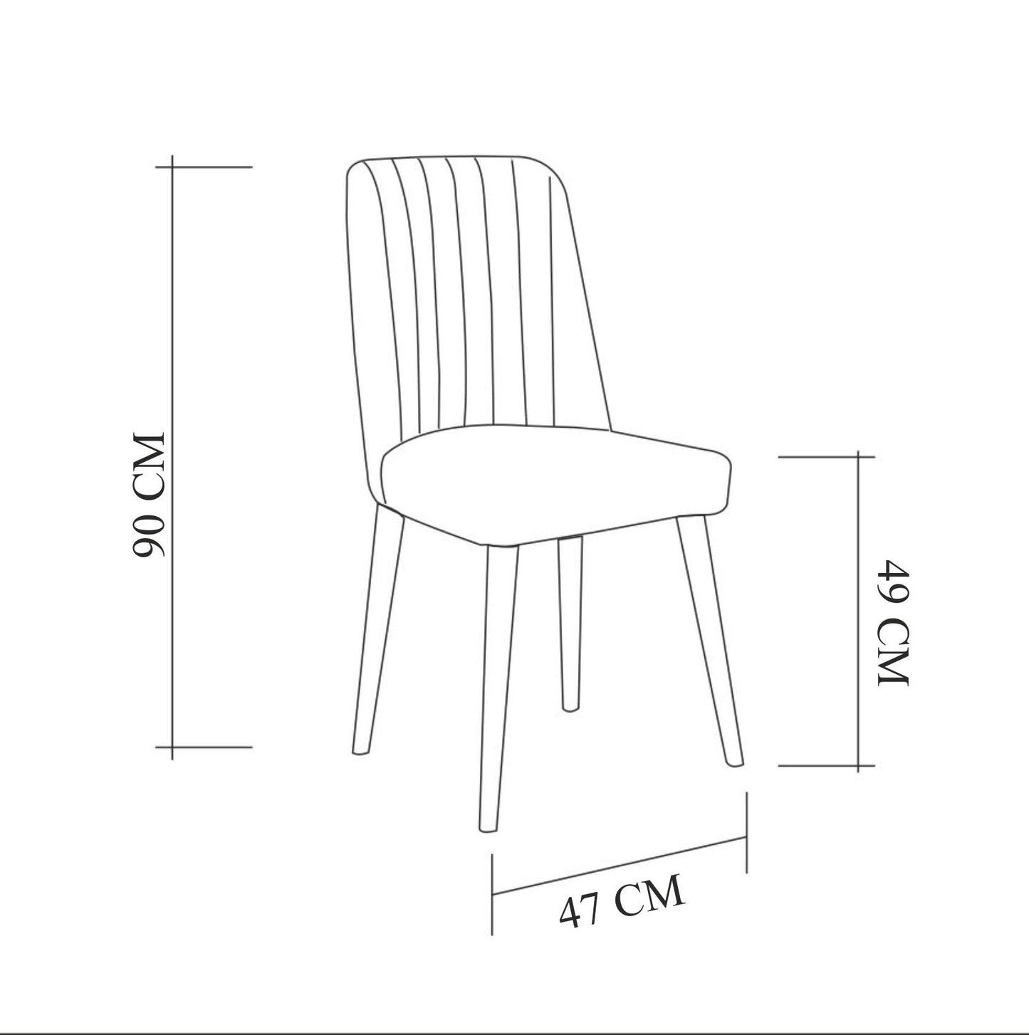 Set stolova i stolica (6 komada), Bijela boja Antracit, Costa 1053 - 2 B