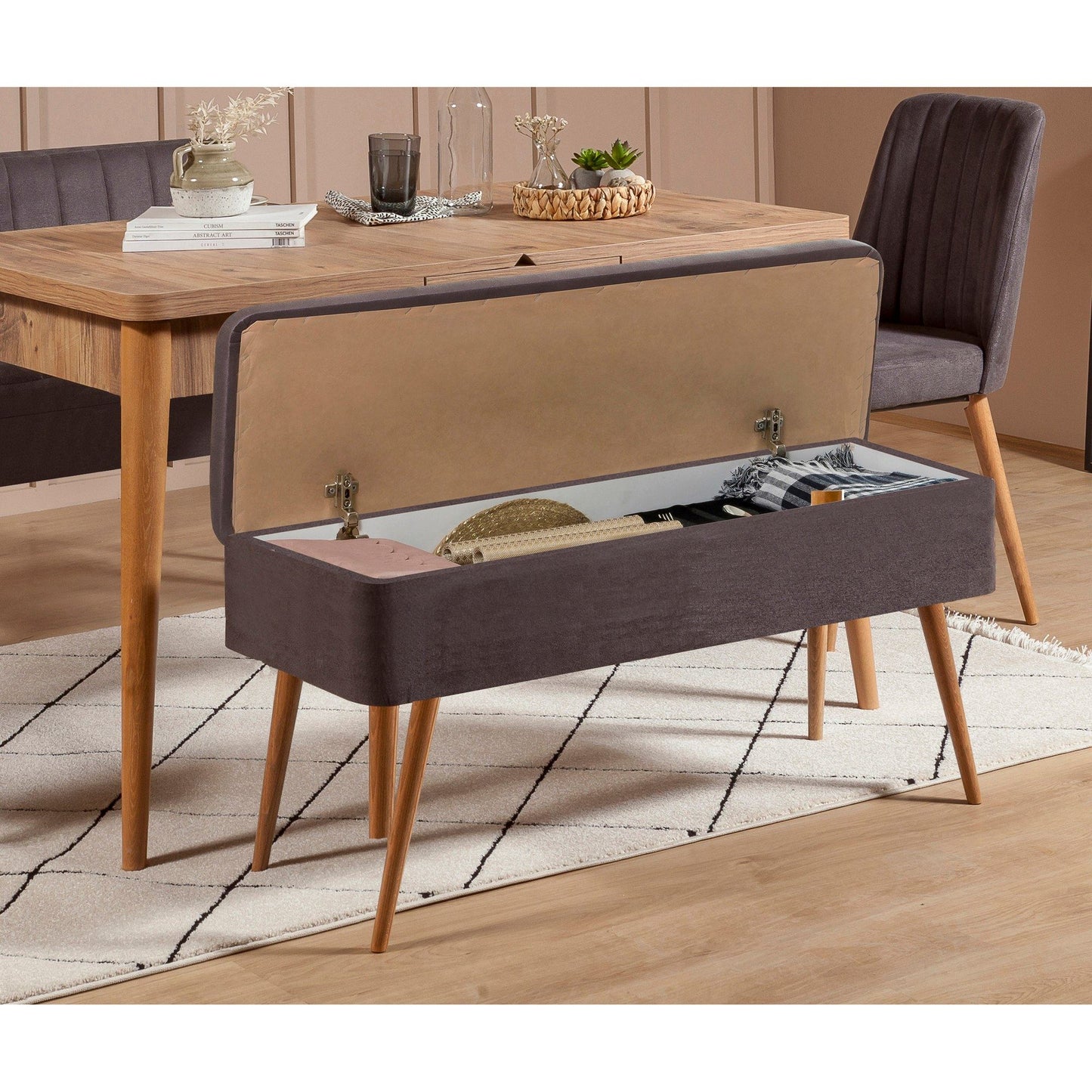Set stola i stolica (4 komada), Vina 0701 - 3 - Anthracite, Atlantic