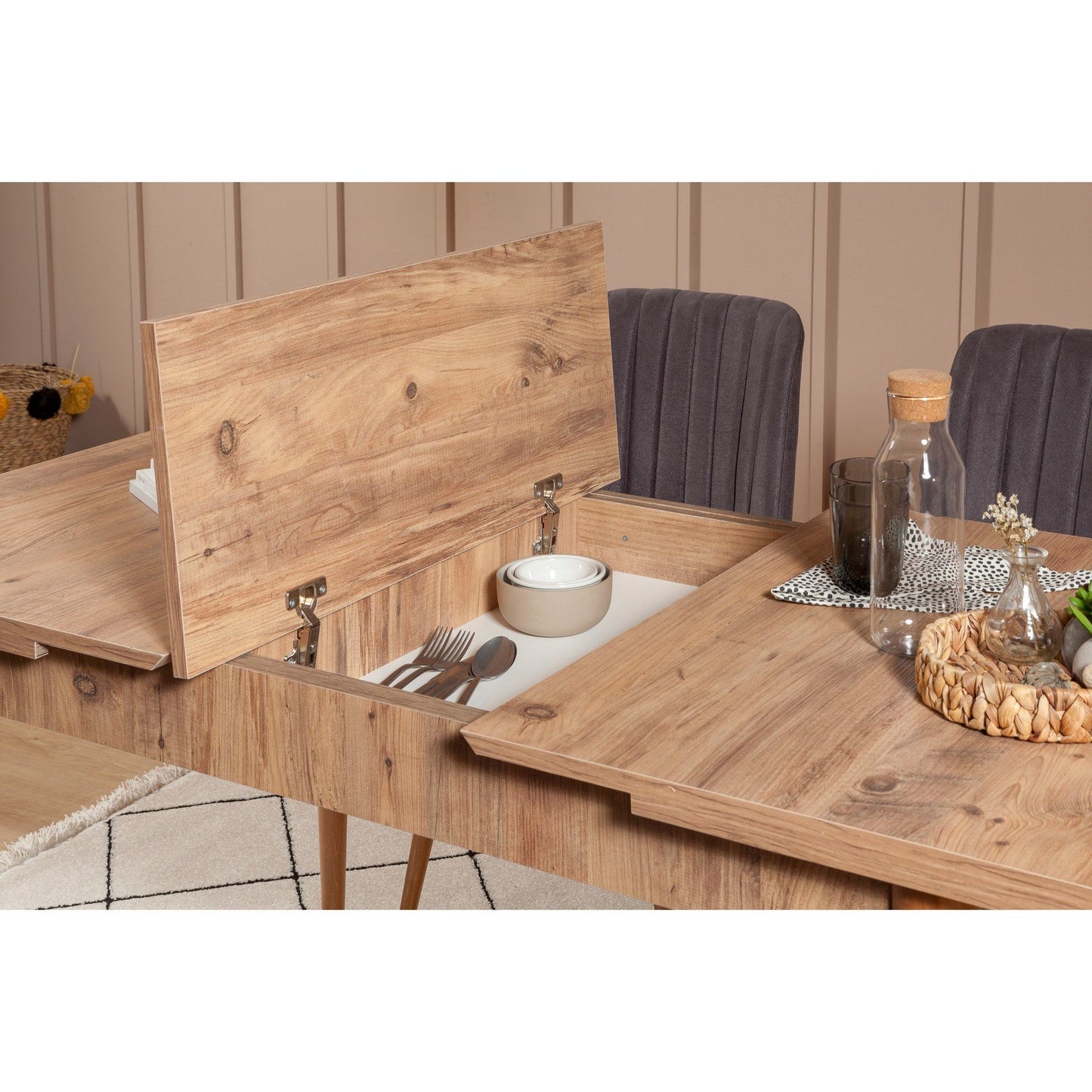 Set stola i stolica (4 komada), Vina 0701 - 3 - Anthracite, Atlantic