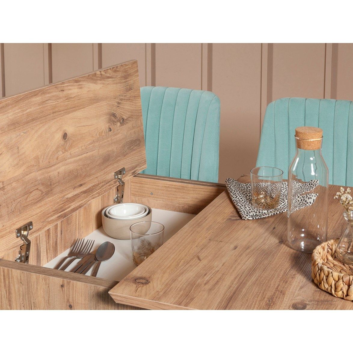 Set stola i stolica (4 komada), Vina 0701 - 3 - Atlantic, Green