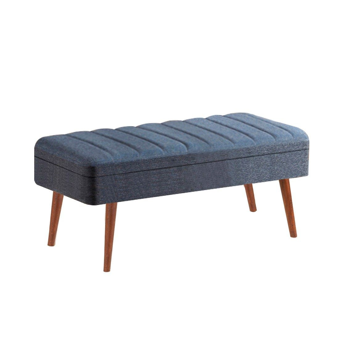 Set stola i stolica (4 komada), Vina 1048 - 3 - Walnut, Dark Blue