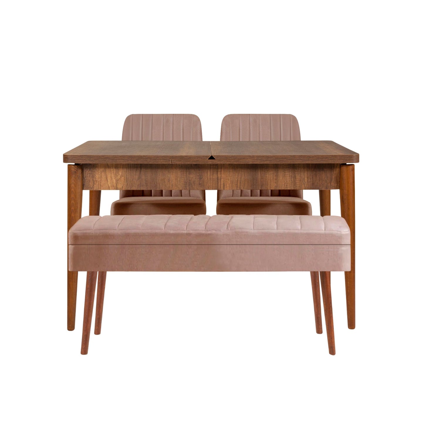 Set stola i stolica (4 komada), Vina 0900 - 3 - Walnut, Stone