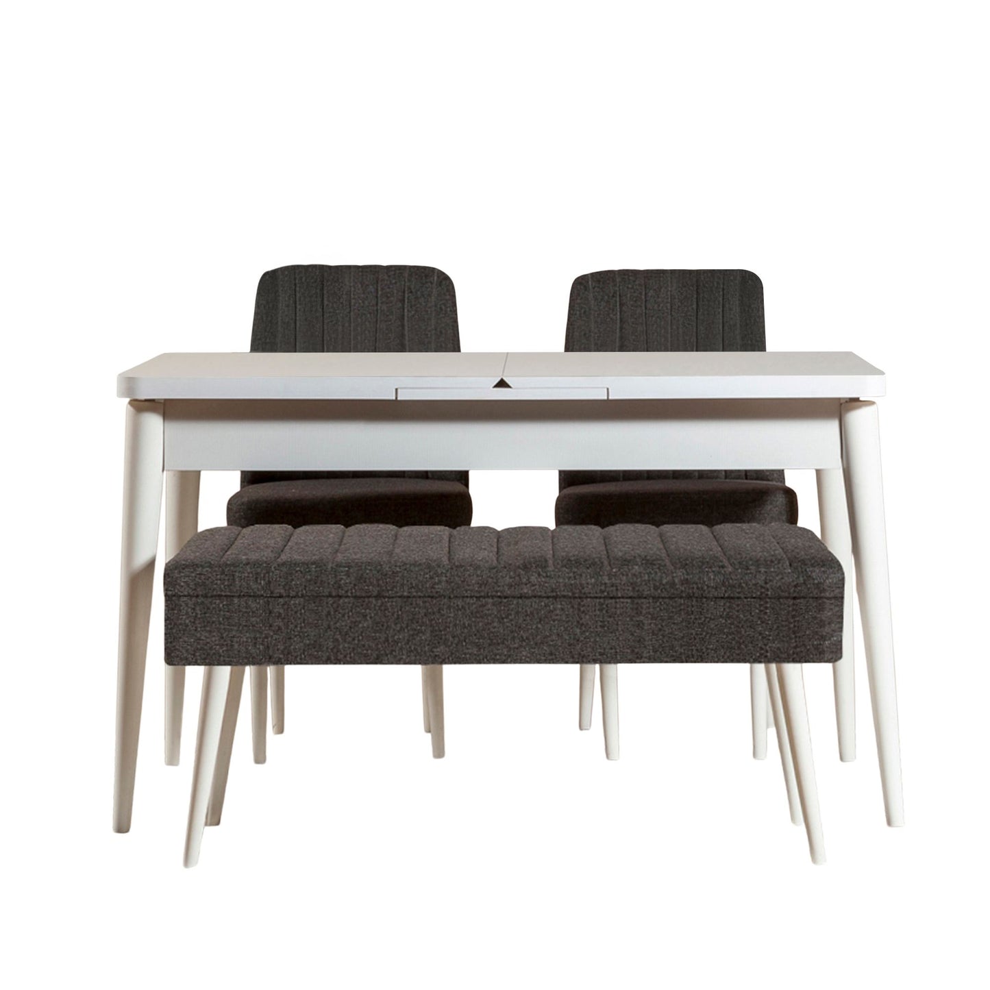 Set stola i stolica (4 komada), Vina 1053 - 3 - Anthracite, White