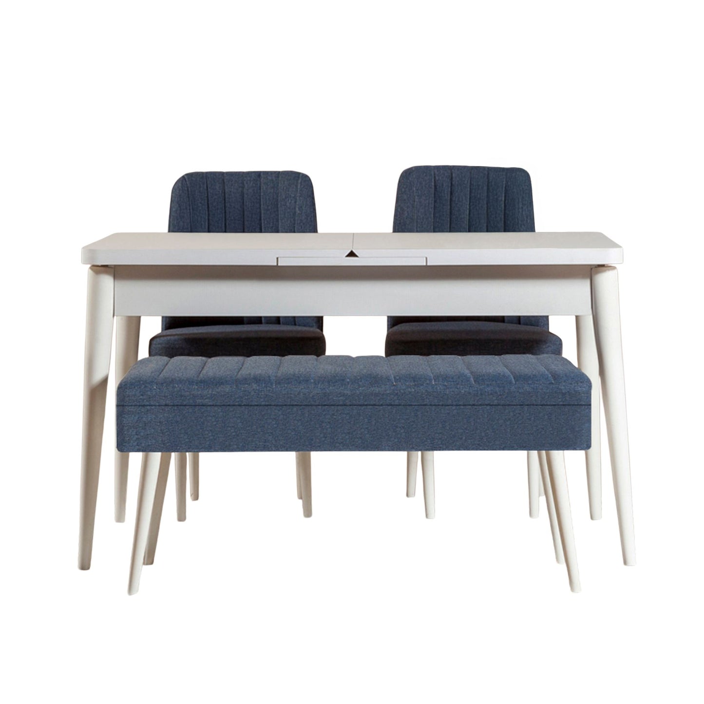 Set stola i stolica (4 komada), Vina 1048 - 3 - White, Dark Blue