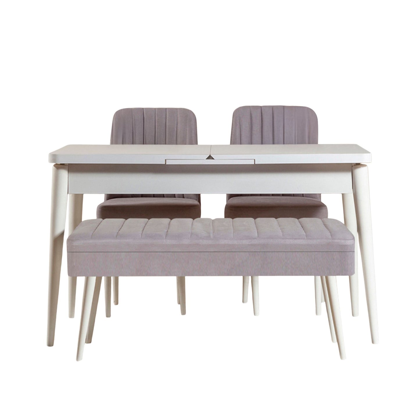 Set stola i stolica (4 komada), Vina 0701 - 3 - White, Grey