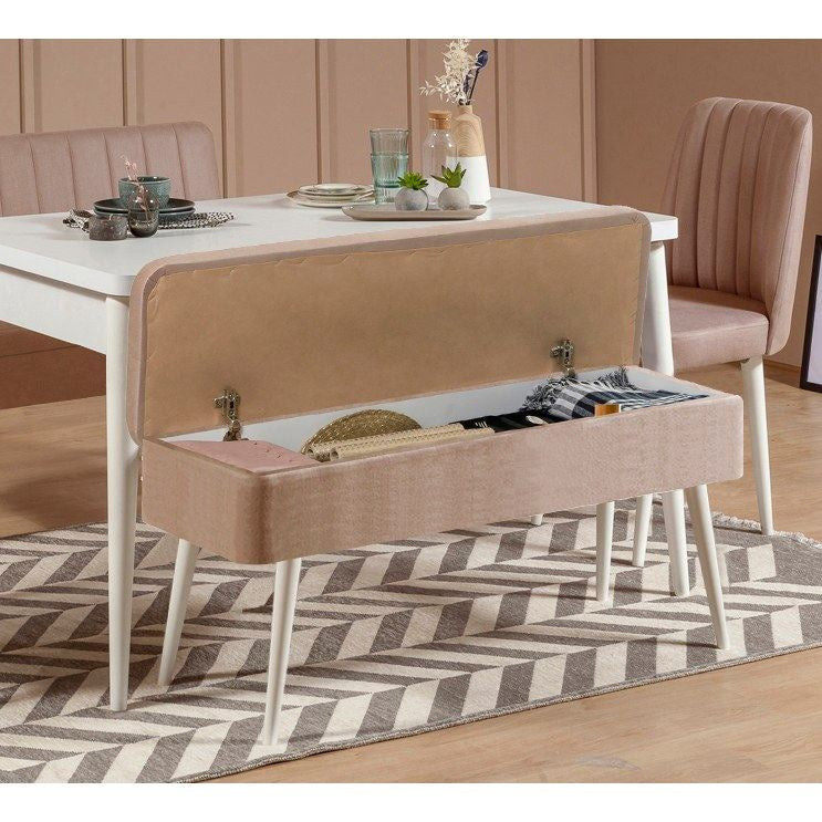Set stola i stolica (4 komada), Vina 0900 - 3 - White, Stone