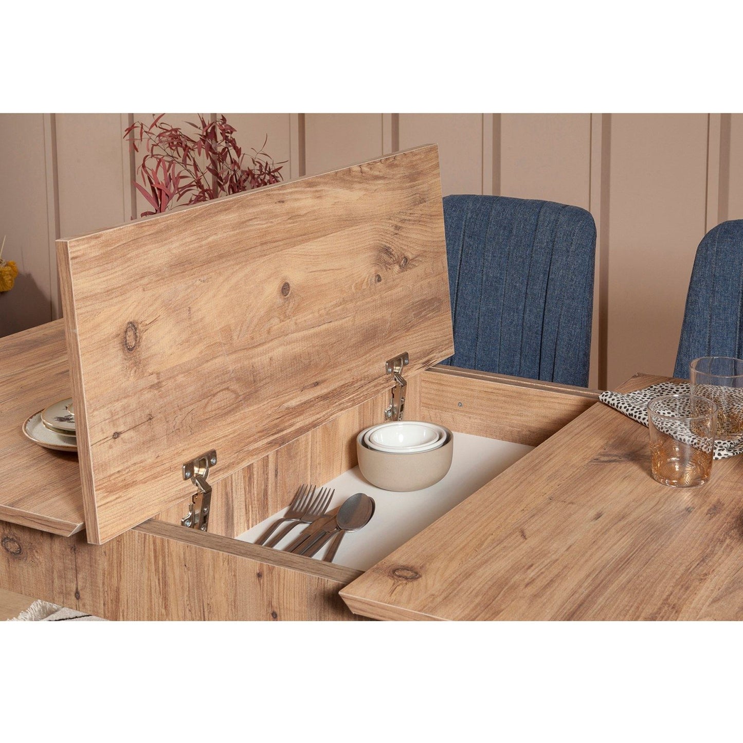 Set stola i stolica (5 komada), Vina 1048 - 4 - Atlantic, Dark Blue