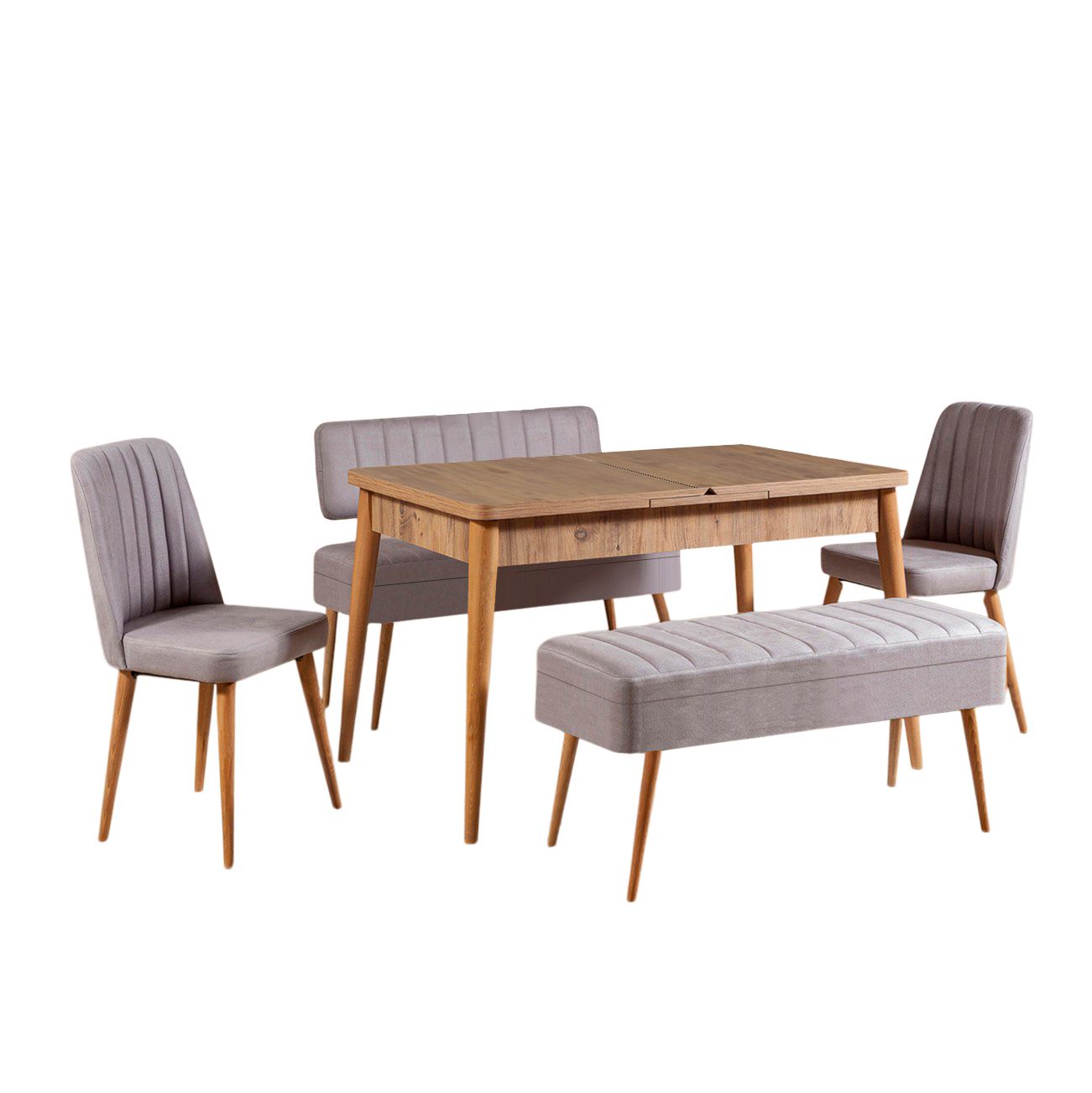 Set stola i stolica (5 komada), Vina 0701 - 4 - Atlantic, Grey