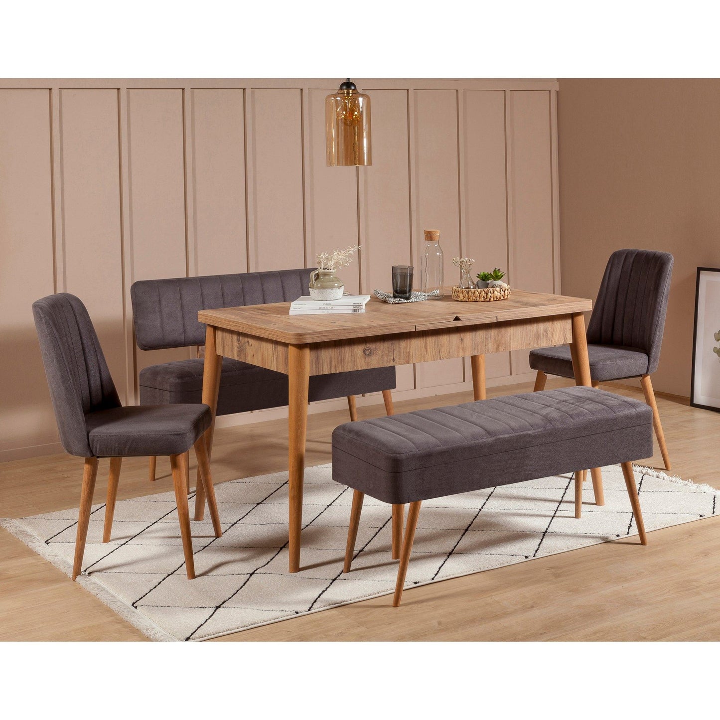 Set stola i stolica (5 komada), Vina 0701 - 4 - Anthracite, Atlantic