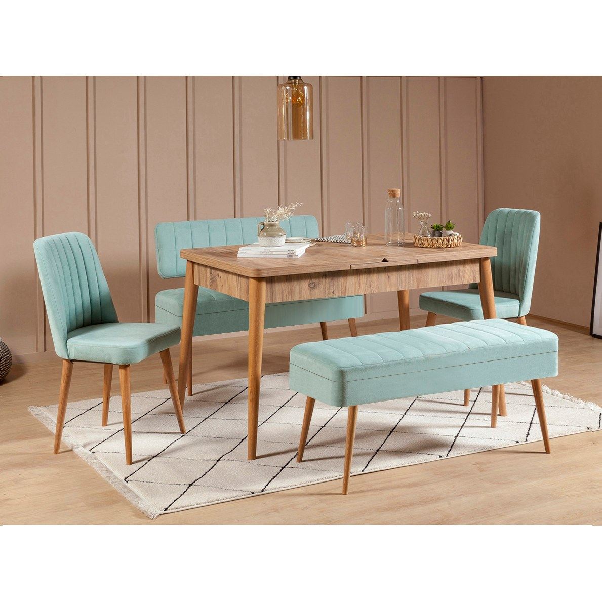 Set stola i stolica (5 komada), Vina 0701 - 4 - Atlantic, Green