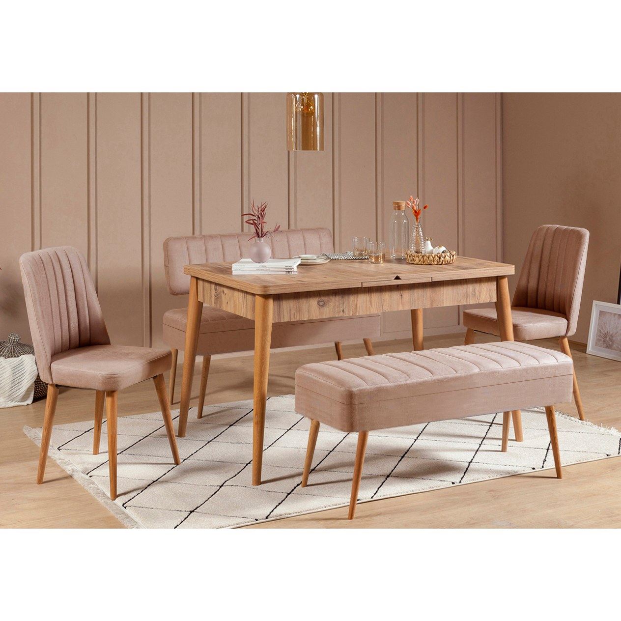 Set stola i stolica (5 komada), Vina 0900 - 4 - Atlantic, Stone
