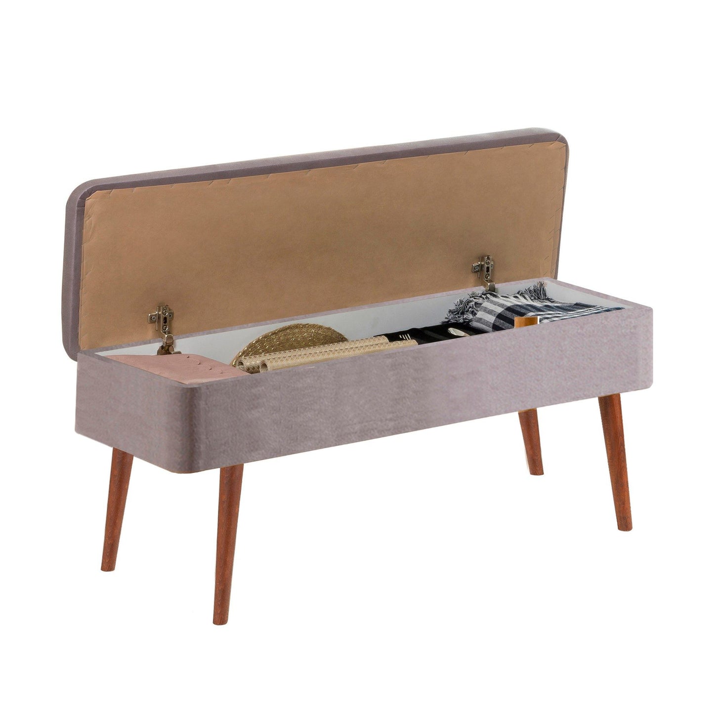 Set stola i stolica (5 komada), Vina 0701 - 4 - Walnut, Grey
